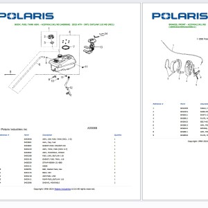 Polaris 2025 ATV INTL OUTLAW 110 MD (R01) - A25YKA11N1-N5 Part Manual