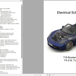 Porsche Automotive 718 Boxster 982 2024 F4-2.0L Turbo Wiring Diagram