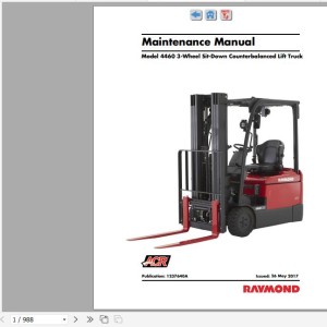 Raymond 4460 Schematics, Maintenance & Parts Manual