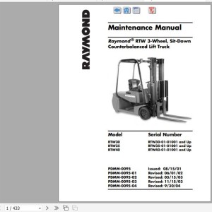 Raymond RTW 30 35 40 Schematics, Maintenance & Parts Manual