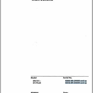 Raymond 20i 21i 21i Plus Operation & Maintenance Instructions PDMM-0005