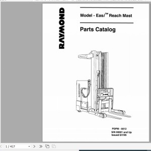 Raymond 20i Operation, Maintenance & Parts Manual