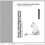 Raymond PST Plus Owner Operation Parts Manual 1219155/001B