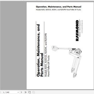 Raymond RJ50 RJ50-SS RJ50-K RJ50-PB Operation Maintenance Parts Manual