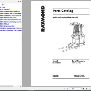 Raymond 5200 Maintenance Manual & Part Catalog
