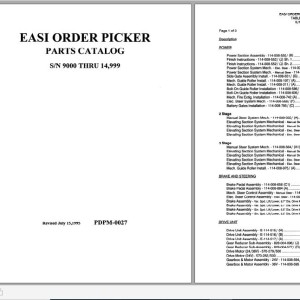 Raymond EASi Schematic, Maintenance & Parts Manual