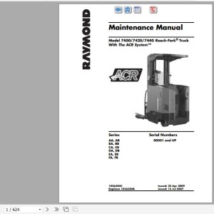 Raymond 7400 7420 7440 Schematics, Maintenance & Parts Manual