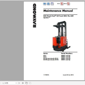 Raymond EZ-D EZ-DD Schematics, Maintenance & Parts Manual