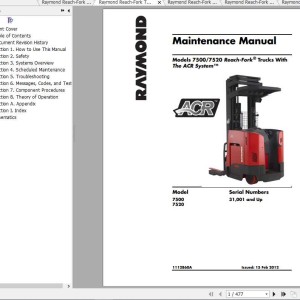 Raymond 7500 7520 Schematics Diagram, Part & Maintenance Manual