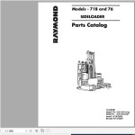 Raymond 71B 76 Schematics, Maintenance & Parts Manual