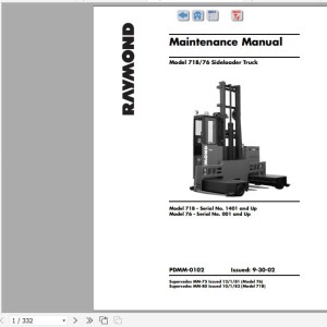 Raymond 71B 76 Schematics, Maintenance & Parts Manual