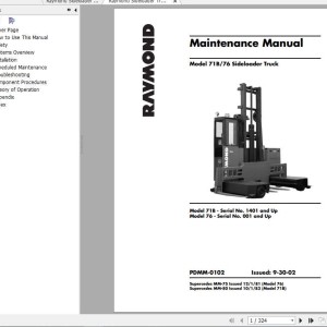 Raymond 71B 76 Part Catalog & Maintenance Manual