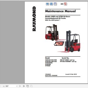 Raymond 4400 Schematics, Maintenance & Parts Manual