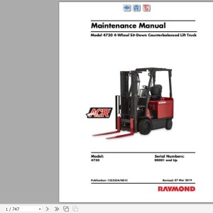 Raymond 4750 Schematics, Maintenance & Parts Manual