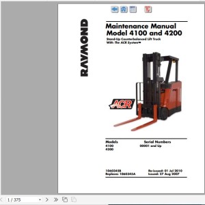 Raymond 4100 4200 Schematics, Maintenance & Parts Manual