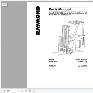 Raymond 4150 4250 Schematics, Maintenance & Parts Manual
