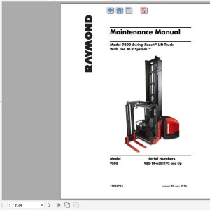 Raymond 9800 Schematics, Maintenance & Parts Manual