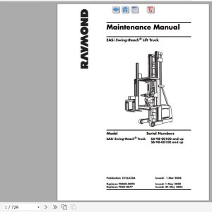 Raymond SA SB Schematics, Maintenance & Parts Manual