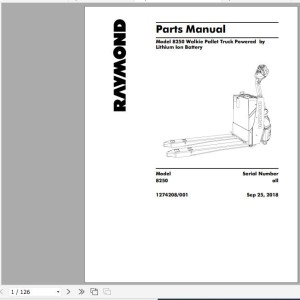 Raymond 8250 Schematic, Maintenance & Parts Manual