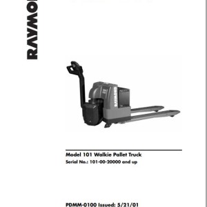 Raymond 101 Maintenance Manual PDMM-0100B