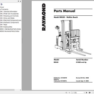 Raymond RSS22 RSS30 RSS40 RRS30 RCS20 RCS30 RCS40 Part & Operator Manual