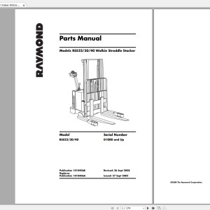 Raymond RRS RSS RCS 20 22 30 40 Maintenance Parts Manual, Electrical Schematic