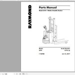 Raymond 6210 Schematics, Maintenance & Parts Manual