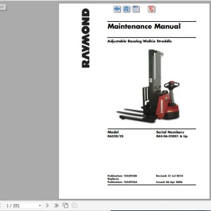 Raymond RAS 20 25 Schematics, Maintenance & Parts Manual