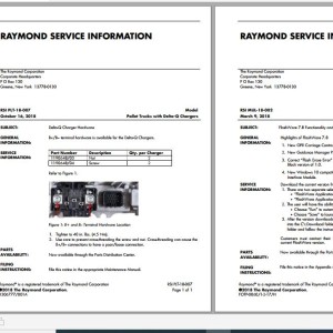 Raymond WLK RSIs Service Information