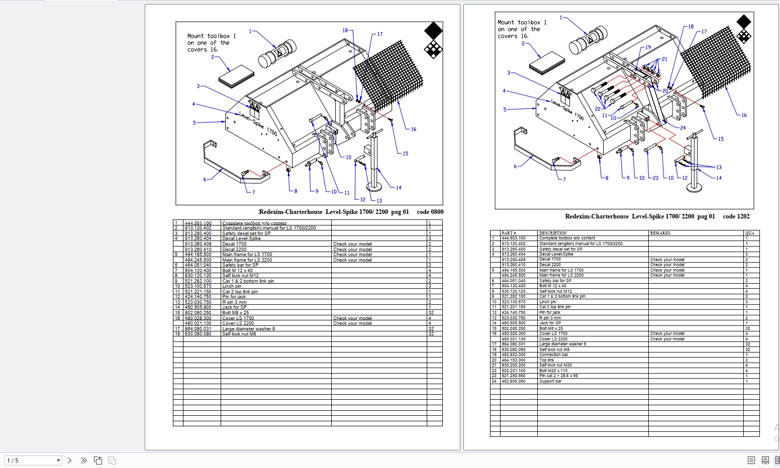 Redexim Agricultural 139 MB PDF Parts Manual