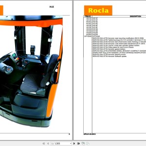 Rocla HS14F 16C 16F 16S HX14F 16C 16F 16S 20S 25H Parts Catalog 2012