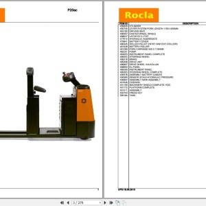 Rocla P20ac PD20ac PDF10ac PF10ac Parts Catalog 2010