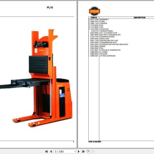 Rocla PL10 PL10F PL10V Parts Catalog 2007