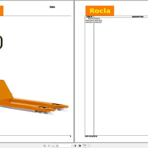 Rocla RMA25 RMA25SE RMA25ST Parts Catalog 2010