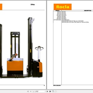 Rocla SW10ac SW12ac SW12aci SW16ac SW16aci SW16acs Parts Catalog 2011