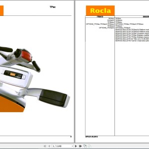 Rocla TP20ac TP20acH TP20aco TP20acd Parts Catalog 2012