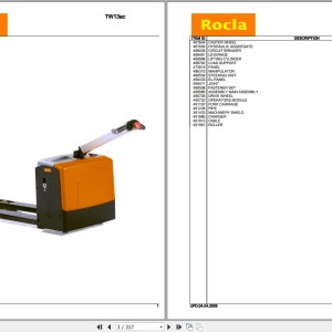 Rocla TW13ac TW16ac TW20ac TW20acp Parts Catalog 2009