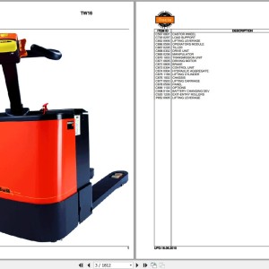 Rocla TW16 TW20 Parts Catalog 2010