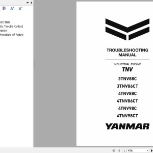 Sany 3TNV88C 3TNV86CT 4TNV88C 4TNV86CT 4TNV98C 4TNV98CT Yanmar Engine Troubleshooting Manual