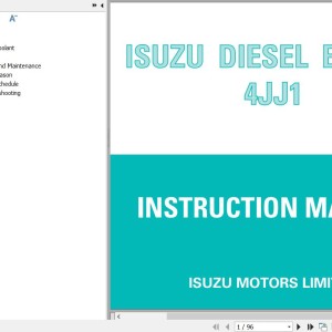 Sany 4JJ1 Isuzu Diesel Engine Instruction Manual IDE-6230