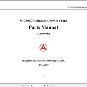 Sany SCC500D Operation Maintenance Manual and Part Manual