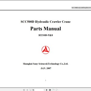 Sany SCC500D Parts Manual