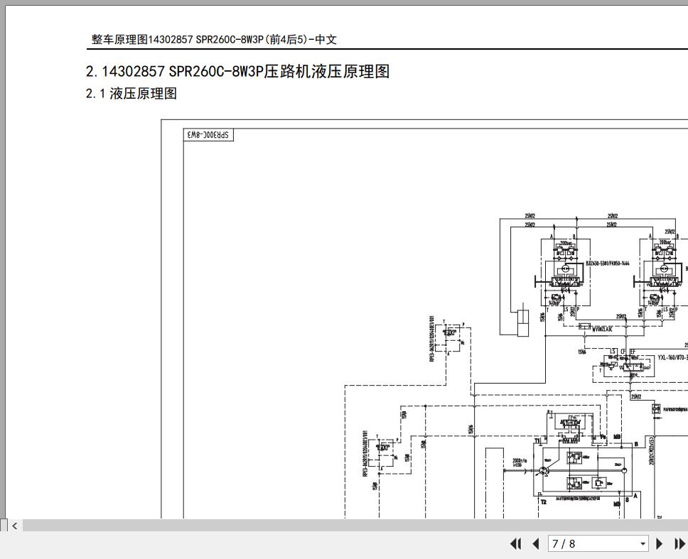 Sany SPR260C-8 Electrical and Hydraulic Schematic