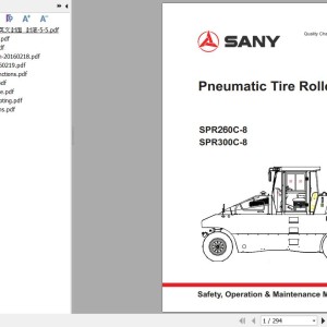 Sany SPR260C-8 SPR300C-8 Operation and Maintenance Manual