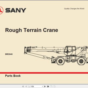 Sany SRC840 Parts Book 13RC00350006