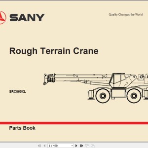 Sany SRC865XL Parts Book 11RC00553081