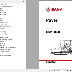 Sany SSP90C-8 Parts Book LT8790CB0510