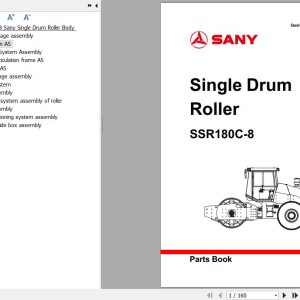 Sany SSR180C-8 Parts Book YZ1818CA0709