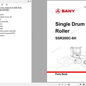 Sany SSR200C-8H Parts Book YZ1820CA0328