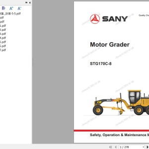 Sany STG170C-8 Operation and Maintenance Manual